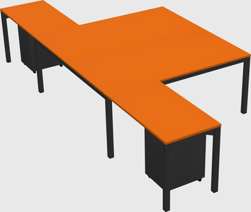 Shared l-shaped desk