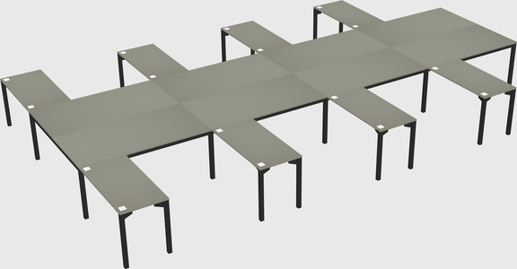 Shared l-shaped desk