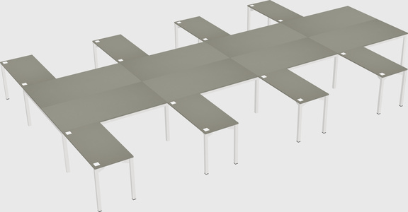 Shared l-shaped desk
