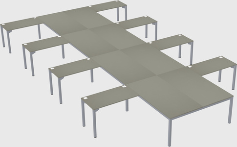 Shared l-shaped desk
