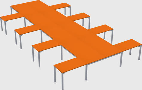 Shared l-shaped desk