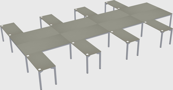 Shared l-shaped desk