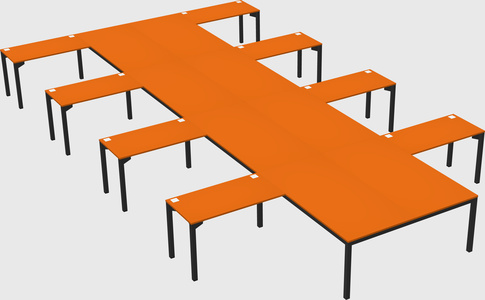 Shared l-shaped desk