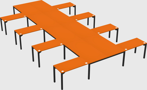Shared l-shaped desk