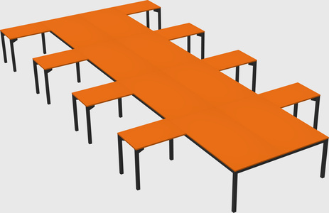 Shared l-shaped desk