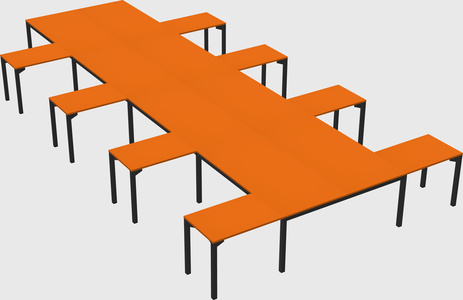 Shared l-shaped desk