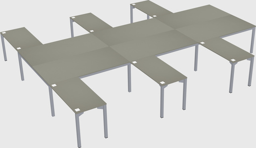 Shared l-shaped desk