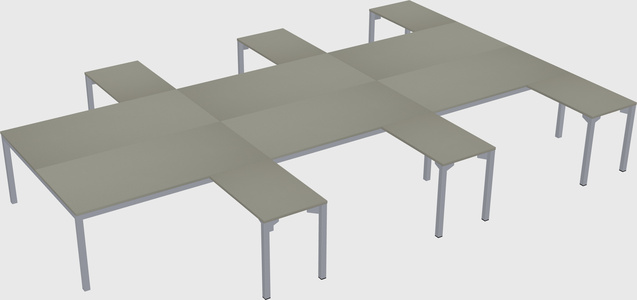 Shared l-shaped desk