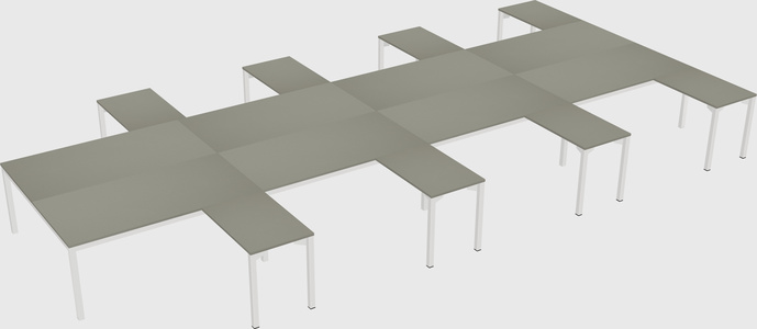 Shared l-shaped desk