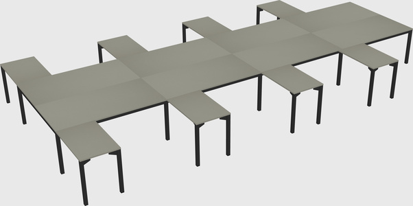 Shared l-shaped desk