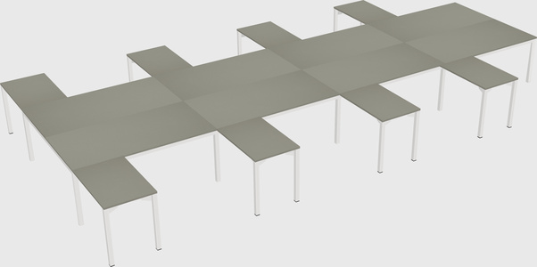 Shared l-shaped desk