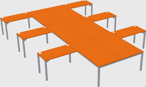 Shared l-shaped desk
