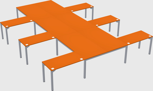 Shared l-shaped desk