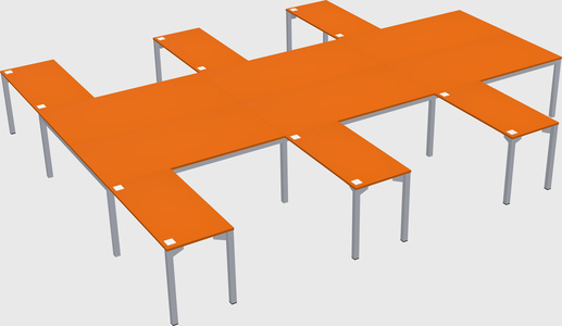Shared l-shaped desk