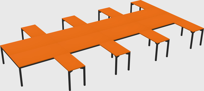 Shared L-shaped Desk