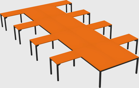 Shared l-shaped desk