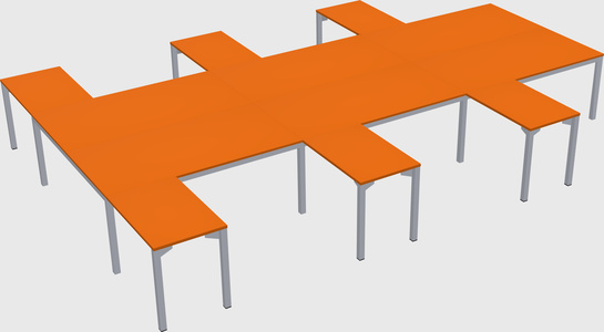 Shared l-shaped desk