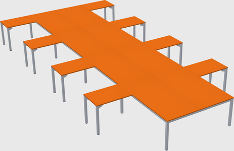 Shared l-shaped desk