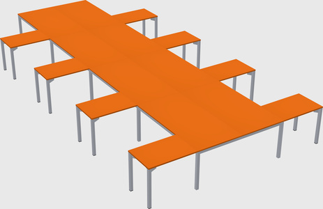 Shared l-shaped desk