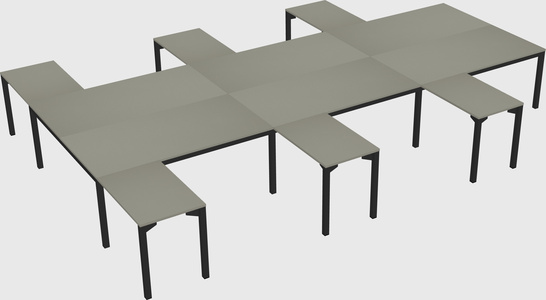 Shared l-shaped desk