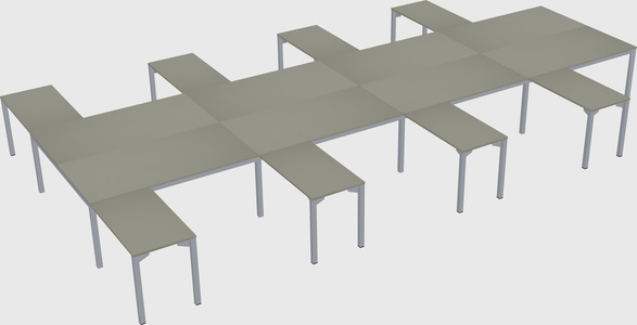 Shared l-shaped desk