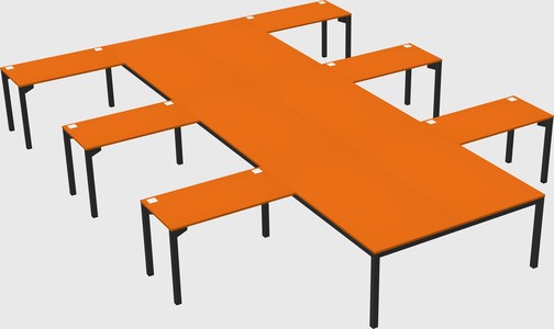 Shared l-shaped desk