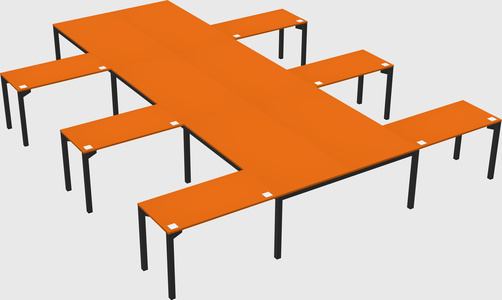 Shared l-shaped desk