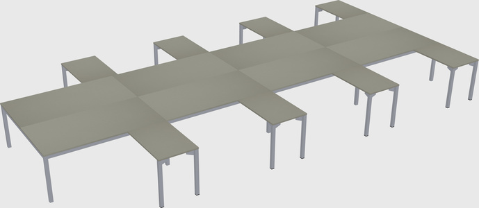 Shared l-shaped desk