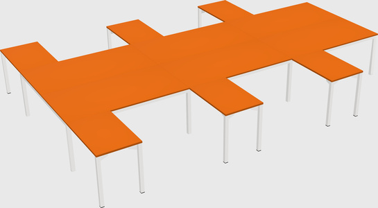 Shared l-shaped desk