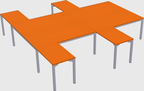 Shared l-shaped desk