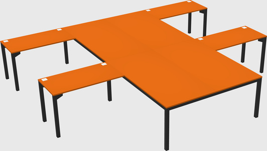 Shared l-shaped desk