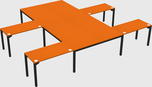 Shared l-shaped desk