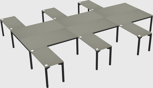 Shared l-shaped desk