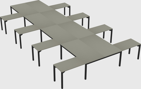 Shared l-shaped desk