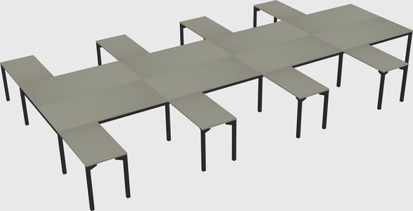 Shared l-shaped desk