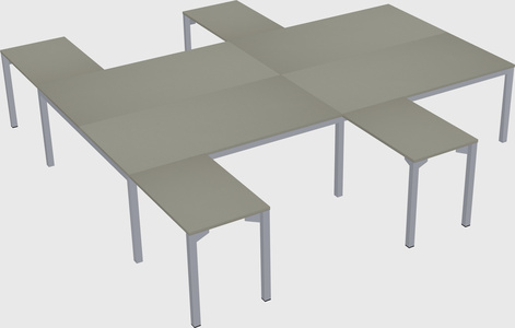 Shared l-shaped desk