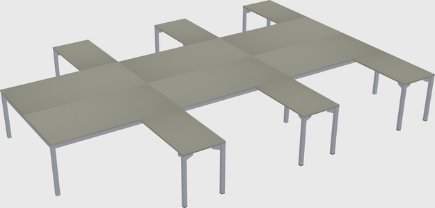 Shared l-shaped desk