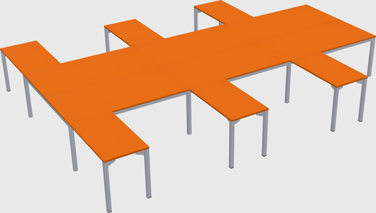 Shared l-shaped desk