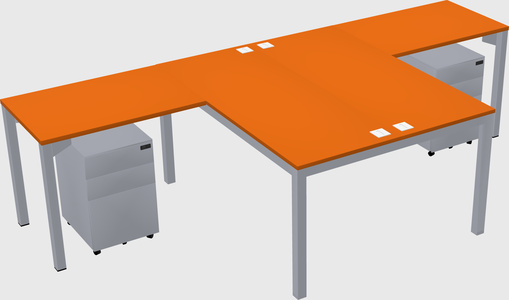 Shared l-shaped desk