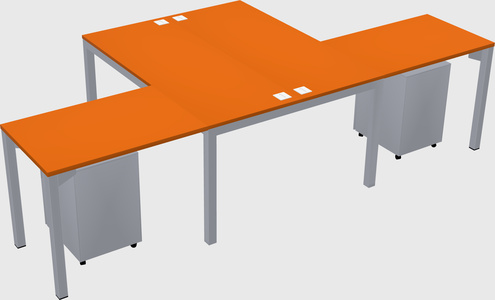 Shared l-shaped desk