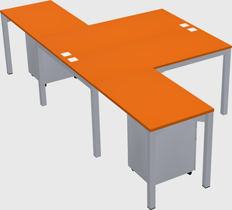 Shared l-shaped desk