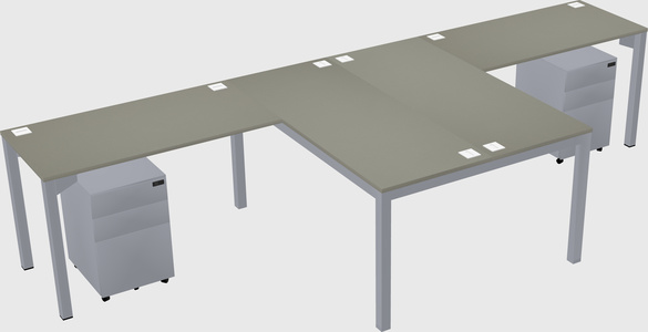 Shared l-shaped desk