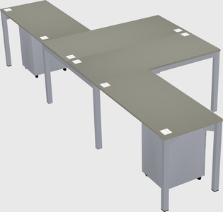 Shared l-shaped desk