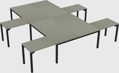 Shared l-shaped desk