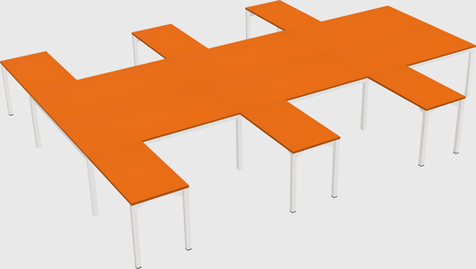 Shared l-shaped desk