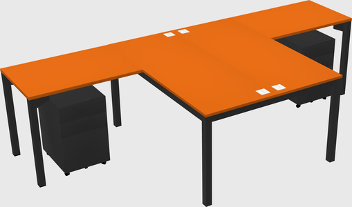 Shared l-shaped desk