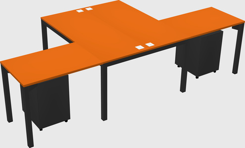 Shared l-shaped desk