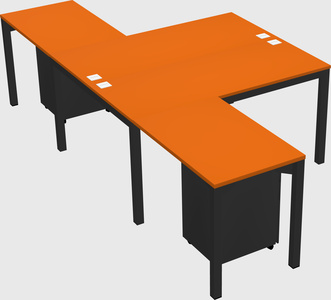 Shared l-shaped desk
