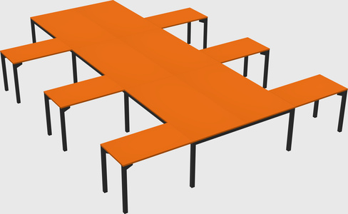 Shared l-shaped desk