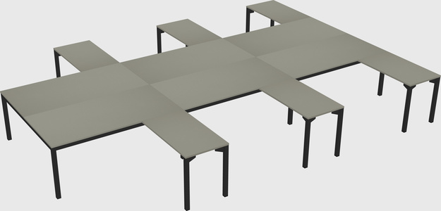 Shared l-shaped desk